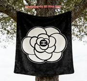 Chanel Camellia Flower CC Logo Flannel Sofa Throw Blanket IMG_6723
